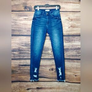 Kancan Signature Classic Blue Distressed Women Jeans Size 25 In Great Condition